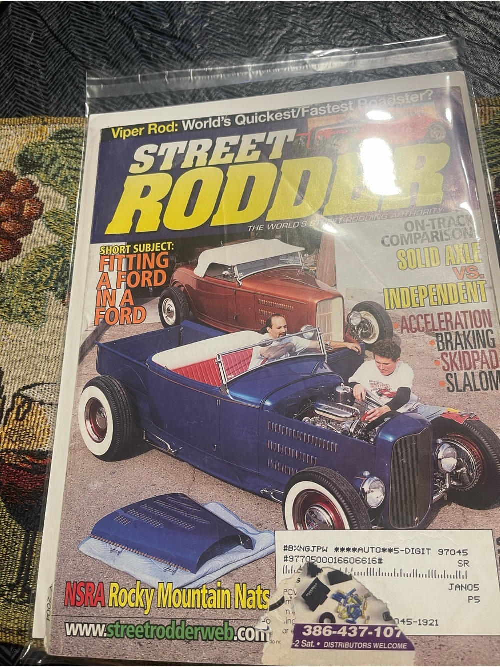 Ford Blue Street Rodder Magazine Cover Featuring Classic Roadster